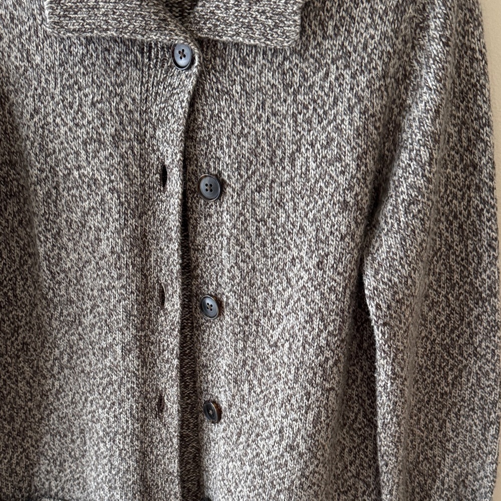 Lands' End Brown Knit Cardigan/Sweater - Picture 4 of 12
